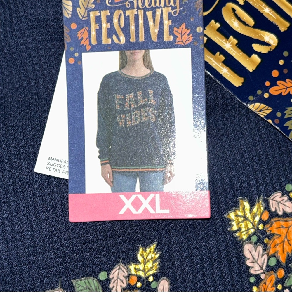 Festive Fall Vibes Thermal Top NWT - Picture 6 of 8